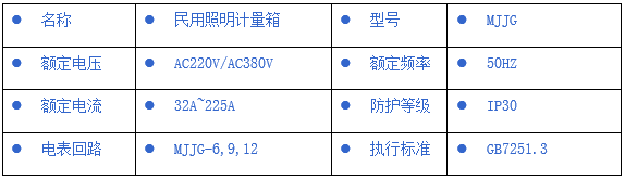 MJJG民用照明计量箱